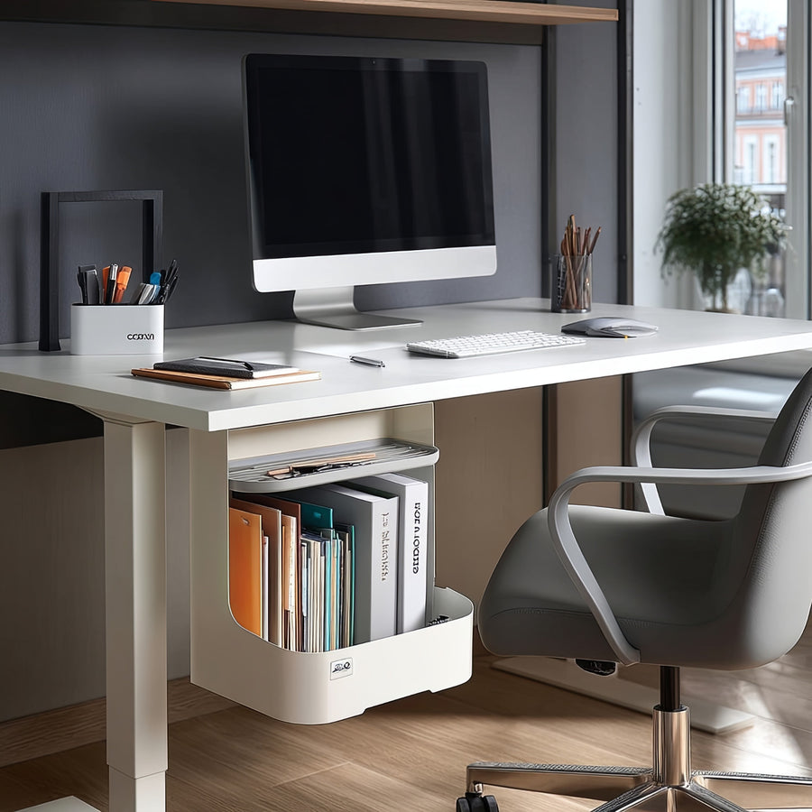 Organizator birou cu 2 rafturi, Ergo Office ER-442, alb