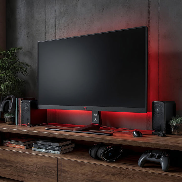 Suport pentru monitor de gaming NanoRS, reglabil pe înălțime, RGB LED, 32-55", max VESA 400x400, max. 40kg, RS167