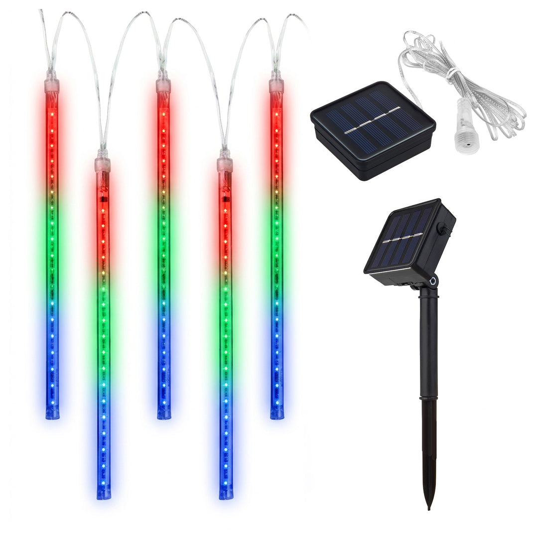 Maclean MCE411 Solar Led Lights 2.4m, 144 de LED-uri, modul LED, baterie Li 800mAh, căderea ghețurilor