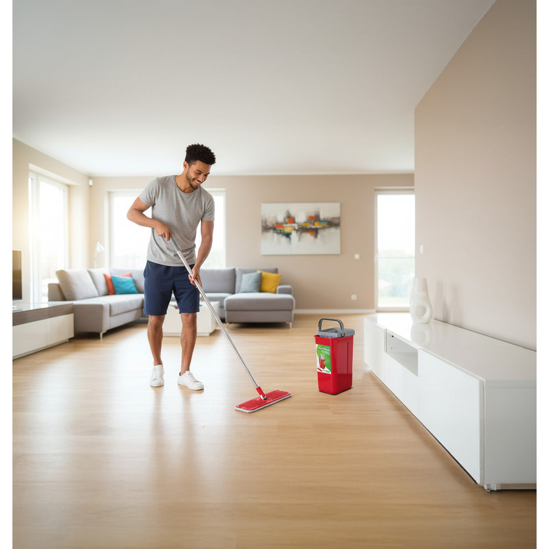 Mop plat cu galeata si storcator GreenBlue MaxiClean GB870 +doua reincarcari