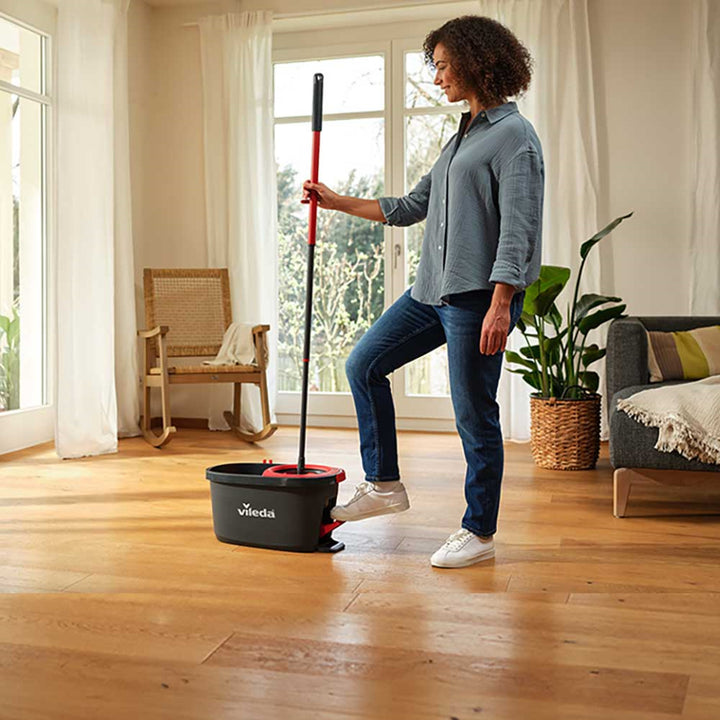 Set de mop rotativ cu mâner și găleată Vileda Turbo Deep Clean