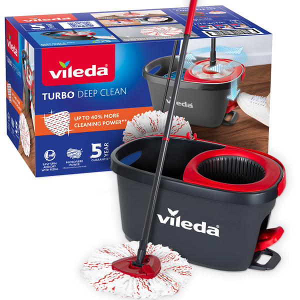 Set de mop rotativ cu mâner și găleată Vileda Turbo Deep Clean
