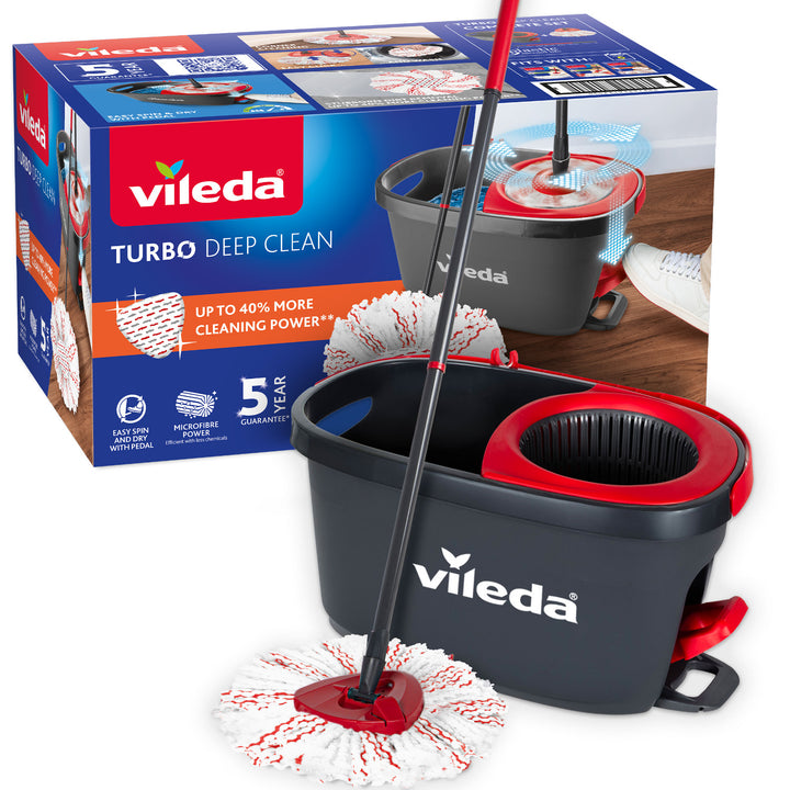 Set de mop rotativ cu mâner și găleată Vileda Turbo Deep Clean