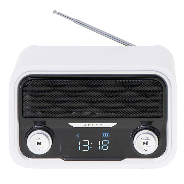 Radio FM Bluetooth 1800 mAh SD USB MP3 AUX LCD Adler AD 1185
