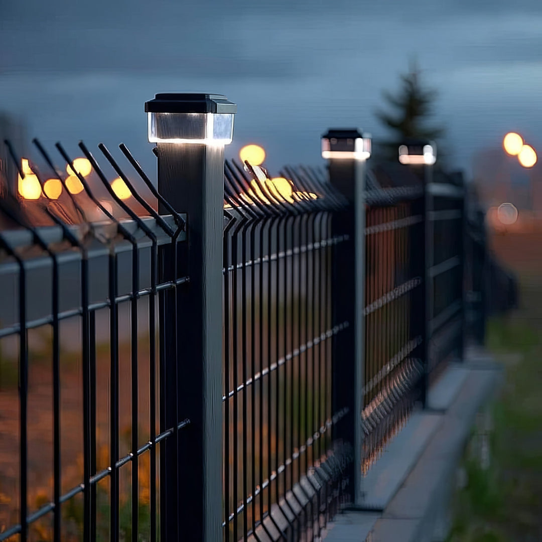 Lampa solara pentru gard, LED, 10 x 10 x 6.3 cm, GB128, negru-transparent