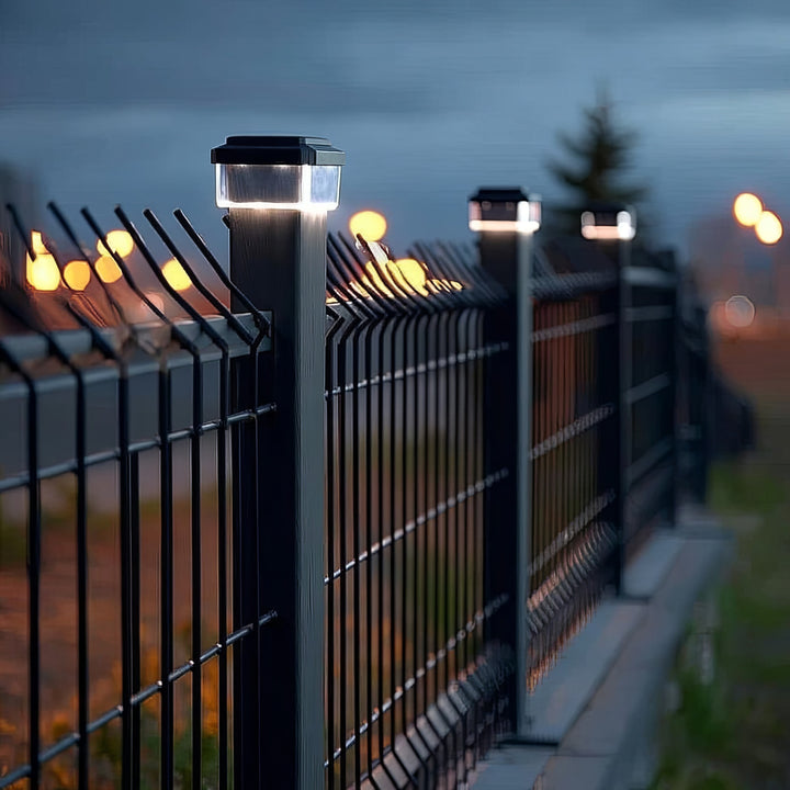 Lampa solara pentru gard, LED, 10 x 10 x 6.3 cm, GB128, negru-transparent