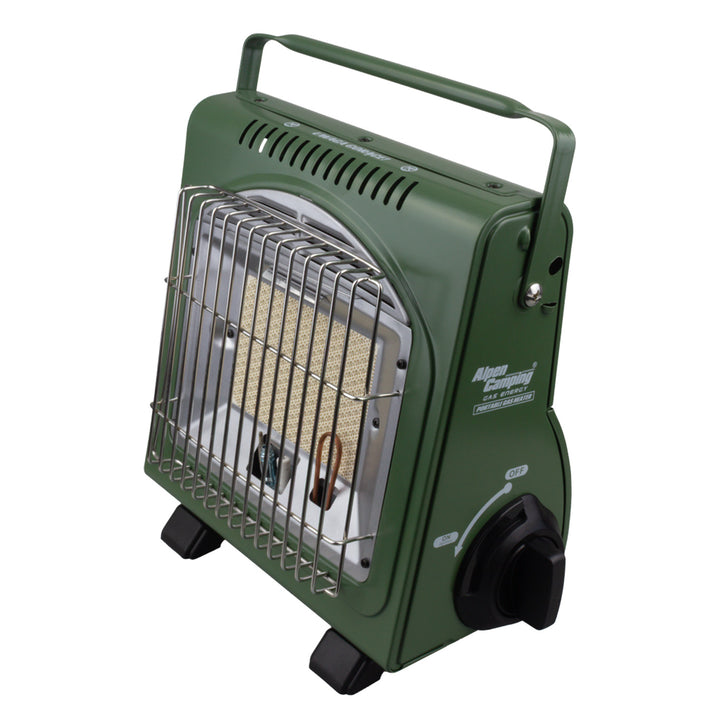Aragaz portabil 2 în 1, pe cartuse de gaz cu funcție de încălzitor portabil, aragaz de camping, consum de gaz 108g/h, aprindere piezoelectrică