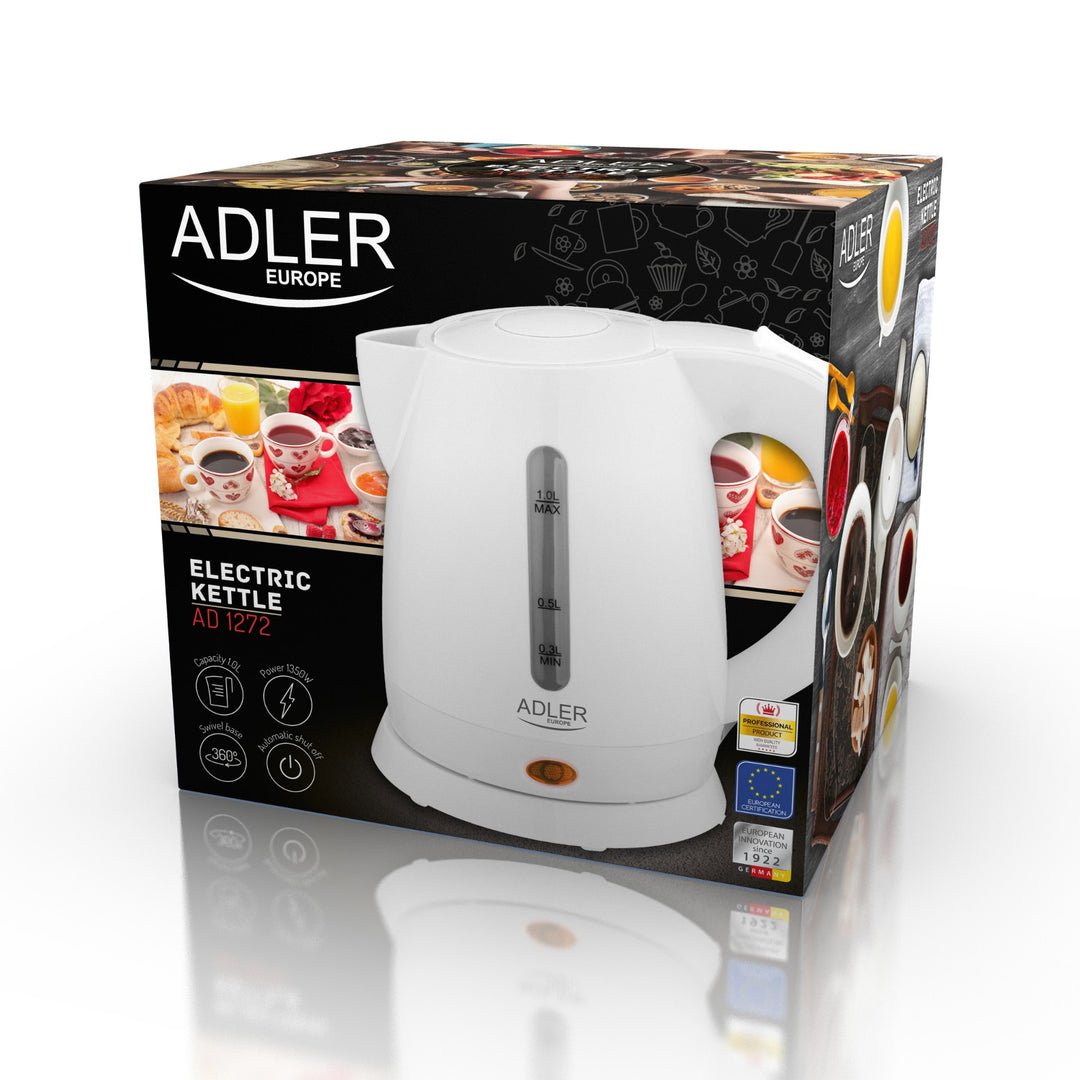 Ceainic de plastic 1.0L 1600W Adler AD 1272 alb