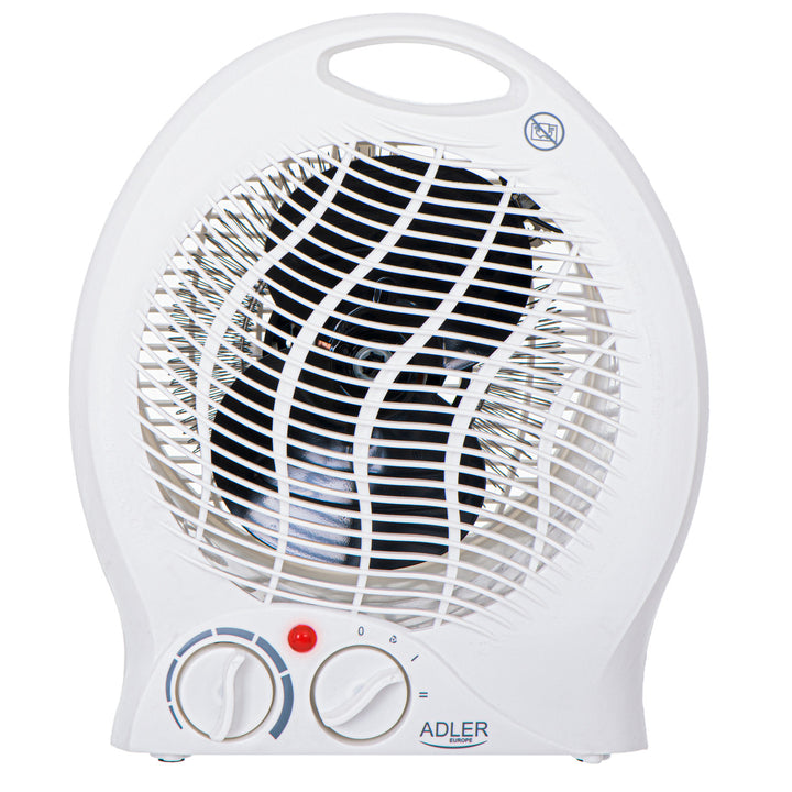 Încălzitor cu ventilator Adler, termostat, funcție ventilator, 2000W, alb, AD 7728