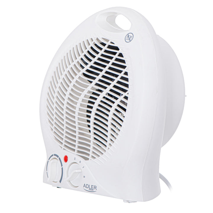 Încălzitor cu ventilator Adler, termostat, funcție ventilator, 2000W, alb, AD 7728