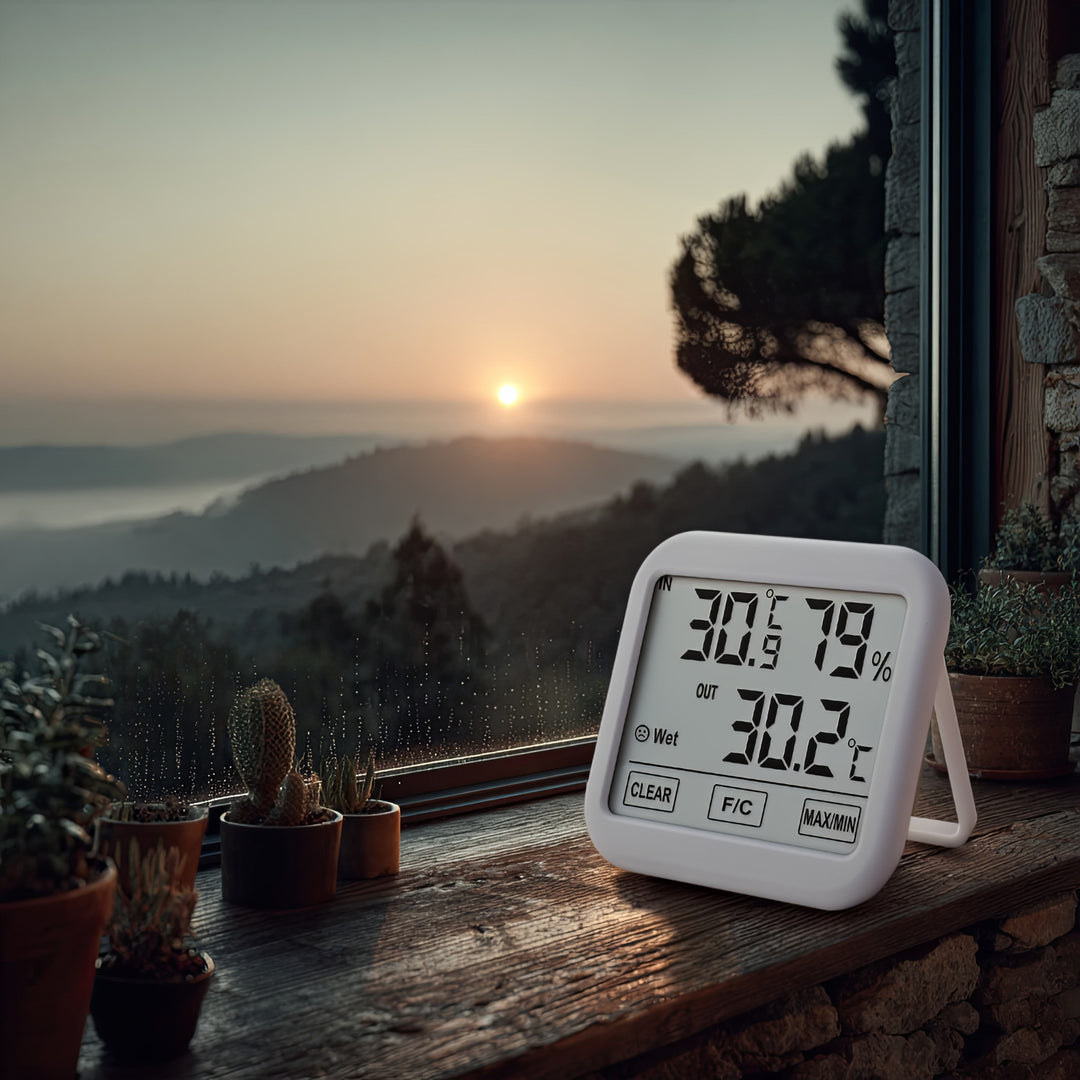 Statie meteo cu sonda externa GreenBlue, GB381, Termometru, Higrometru, cablu de 1.5m, 2 baterii x AAA