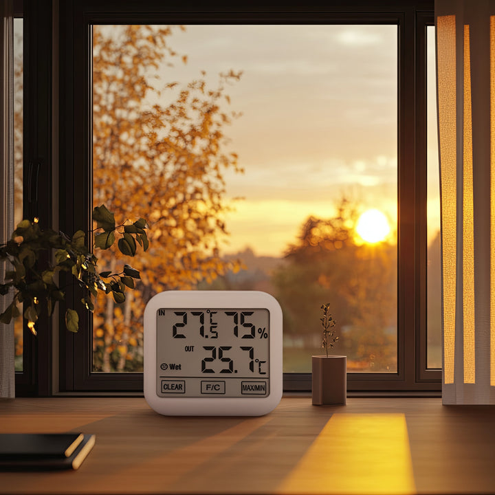 Statie meteo cu sonda externa GreenBlue, GB381, Termometru, Higrometru, cablu de 1.5m, 2 baterii x AAA