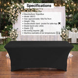 Husa elastica pentru masa, GreenBlue GB371, 180x75x75 cm, negru