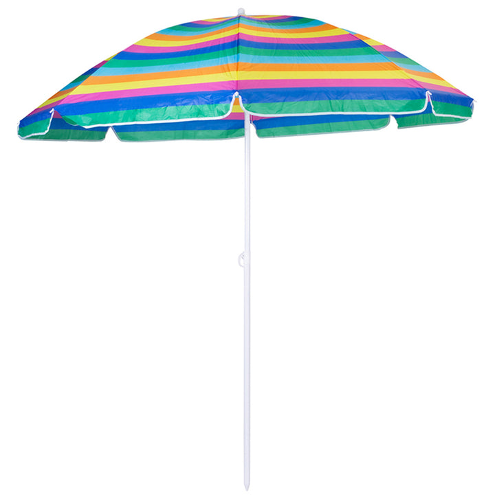 Umbrela de plaja reglabila, din nailon, 160 cm, multicolora
