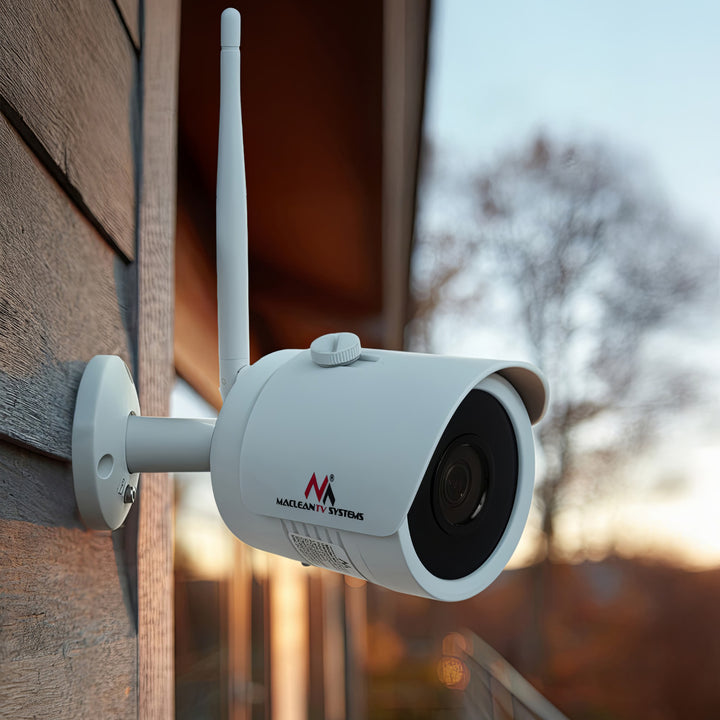 Cameră de supraveghere pentru interior si exterior Maclean, WiFi IP IPC, MCTV-516, infrarosu, alba