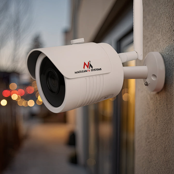 Cameră de supraveghere pentru interior si exterior Maclean, WiFi IP IPC, MCTV-516, infrarosu, alba