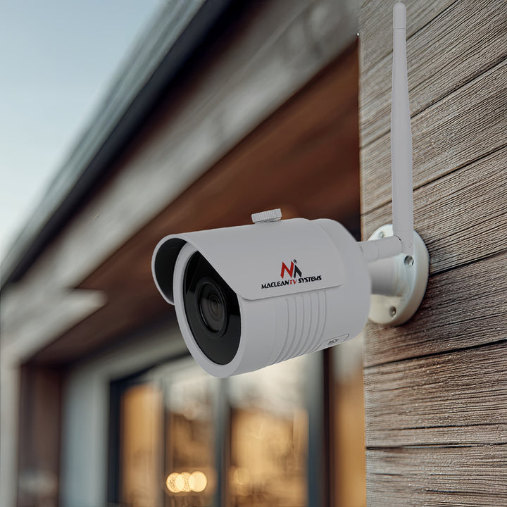 Cameră de supraveghere pentru interior si exterior Maclean, WiFi IP IPC, MCTV-516, infrarosu, alba