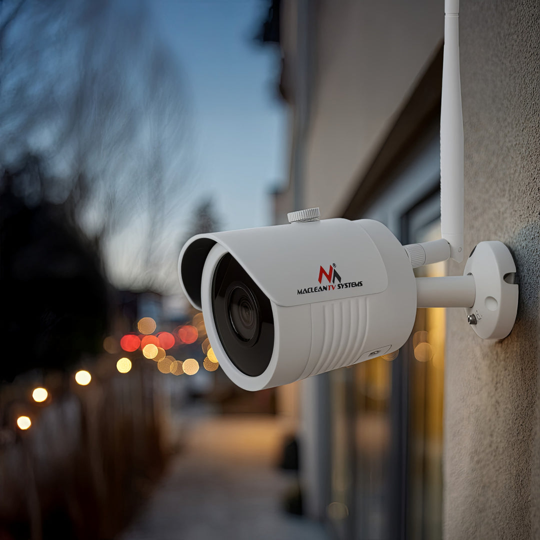 Cameră de supraveghere pentru interior si exterior Maclean, WiFi IP IPC, MCTV-516, infrarosu, alba