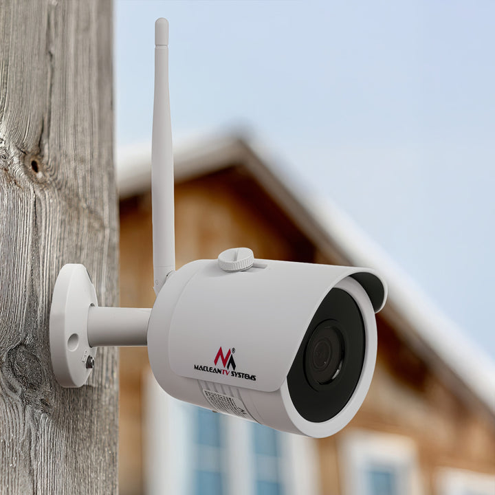 Cameră de supraveghere pentru interior si exterior Maclean, WiFi IP IPC, MCTV-516, infrarosu, alba