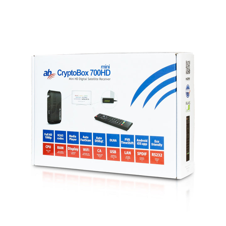 AB CryptoBox 700HD mini receptor Full HD 1080p H.265 HEVC