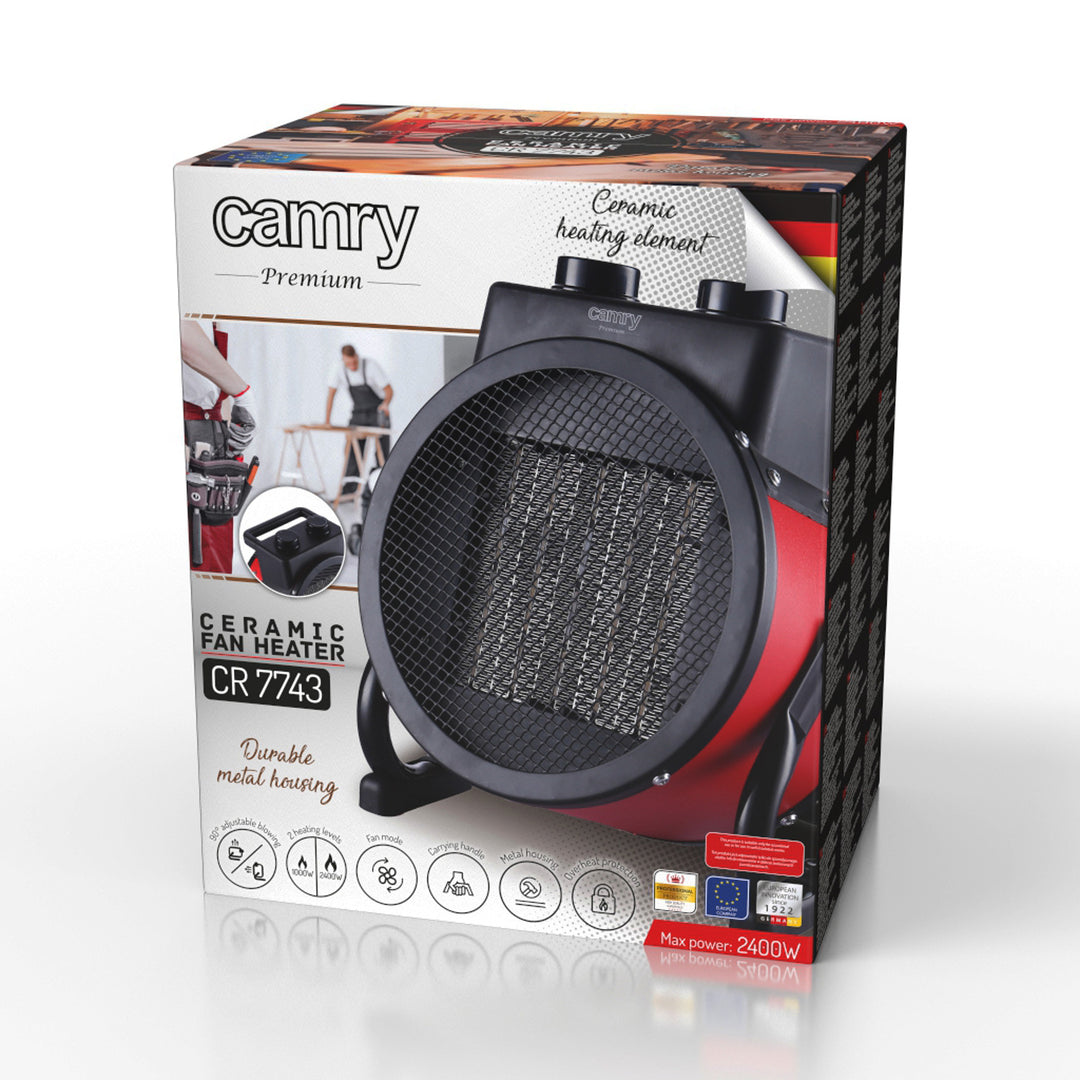Încălzitor ceramic 2400W Camry CR 7743, reglarea unghiului de suflare pe verticală