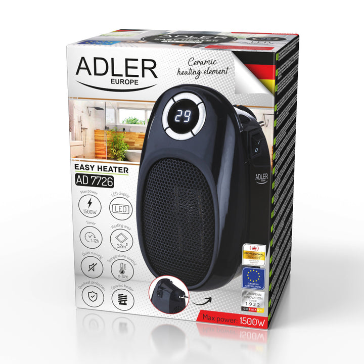 Ventilator termic 1500W Adler Easy Heater AD 7726 cu afișaj cu LED