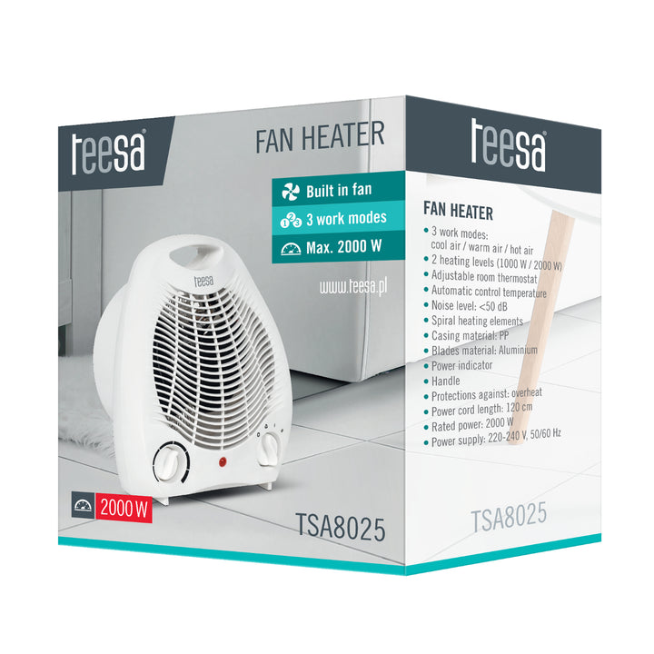 Ventilator termoelectric 2000W Teesa TSA8025 3 moduri, termostat reglabil