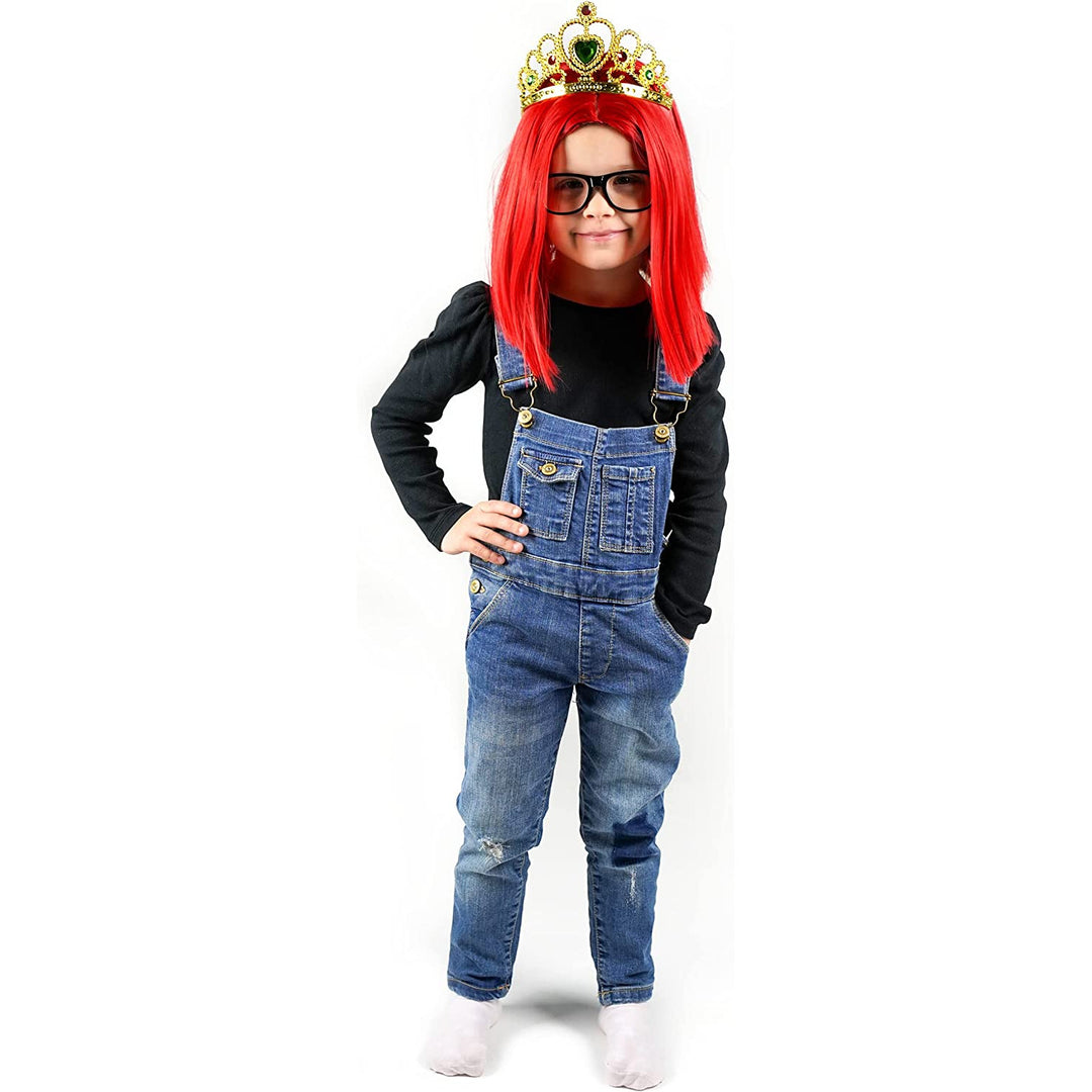 Influ Heroes Miss Aga, perucă, coroană, ochelari, perucă, coroană și ochelari