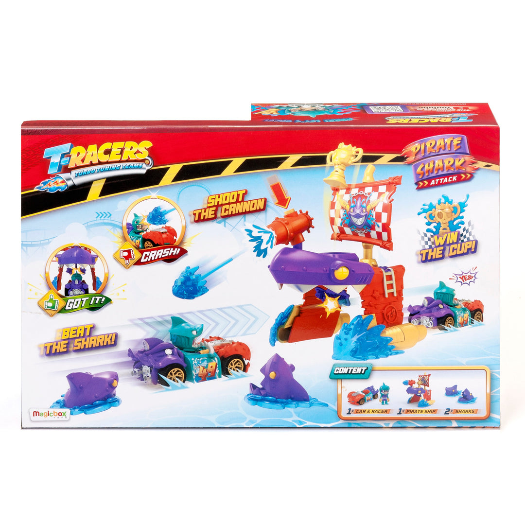 Vehicul exclusiv T-Racers Pirate Shark Playset