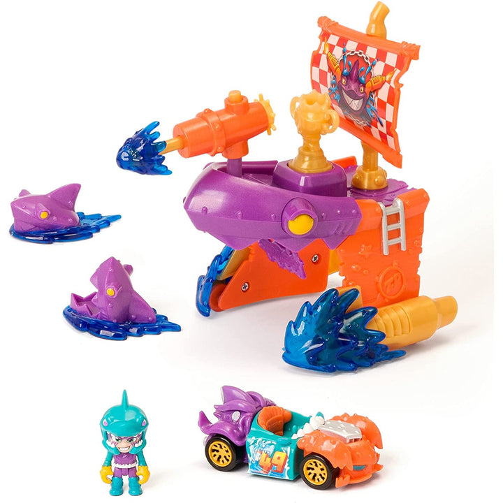 Vehicul exclusiv T-Racers Pirate Shark Playset