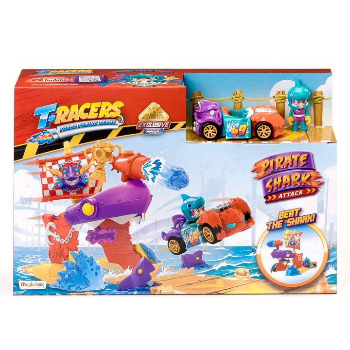 Vehicul exclusiv T-Racers Pirate Shark Playset