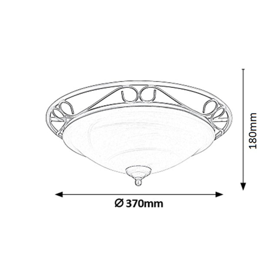 Lampa sufitowa Athen ceilingD37 E27 2x60W negru mat