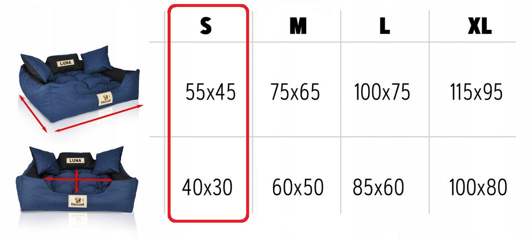 Pat pentru câini și pisici 55 x 45 albastru, Kingdog mărimea S