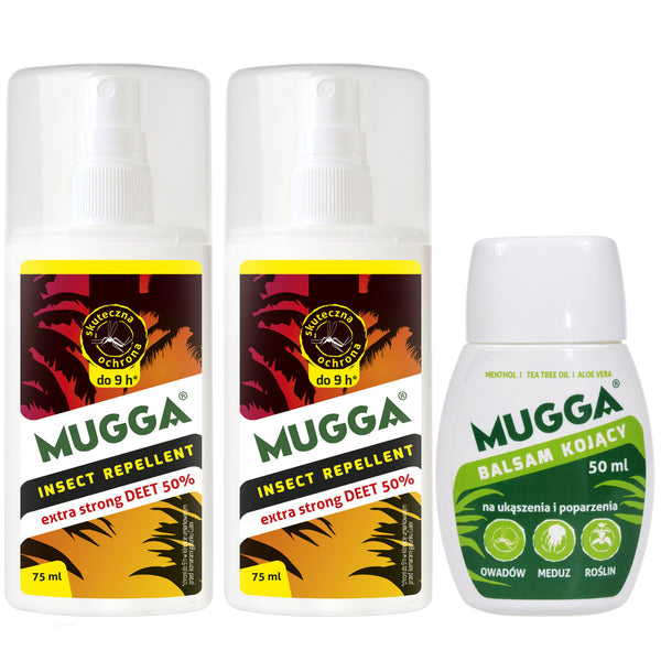 Mugga set 2x Mugga Spray 50% 75ml + Mugga loțiune calmantă 50ml