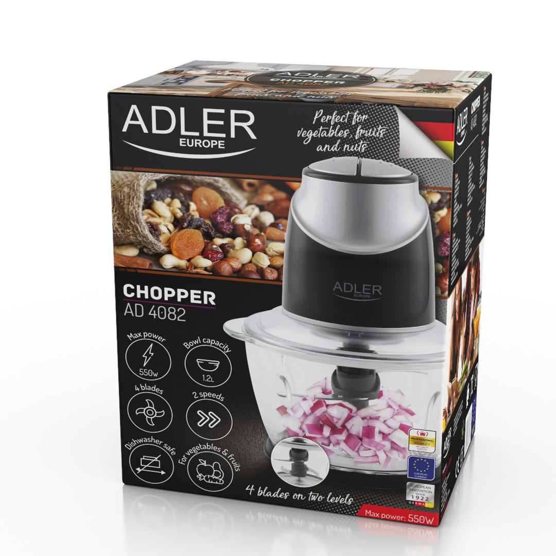 Tocator cu bol de sticlă Adler AD 4082 300W lame din oțel inoxidabil