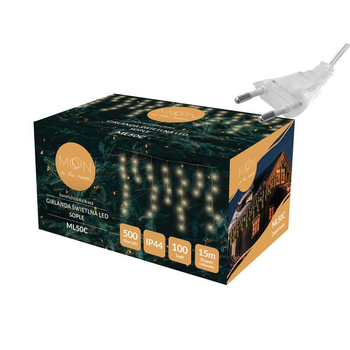 Ghirlandă luminoasă ML50C 100 Sopli 500 Led 15m alb cald IP44