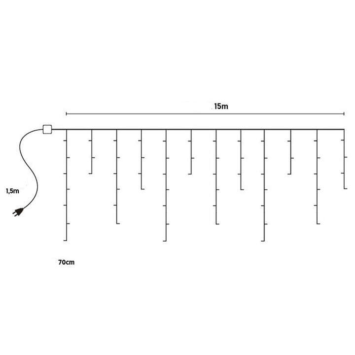 Ghirlandă luminoasă ML50Z 100 icicles 500 Led 15m alb rece IP44