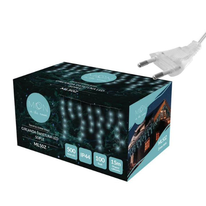 Ghirlandă luminoasă ML50Z 100 icicles 500 Led 15m alb rece IP44