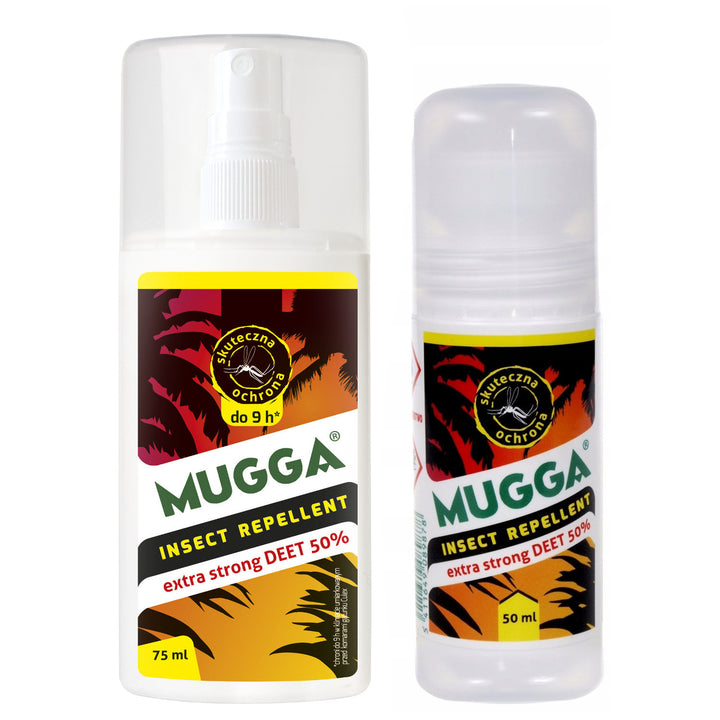 Zestaw Mugga Strong Spray + Roll On 50% Deet Mugga