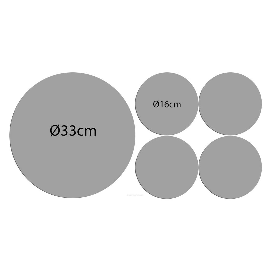Set covoraș de masă rotund din pâslă 1 + 4 - JUNIPER