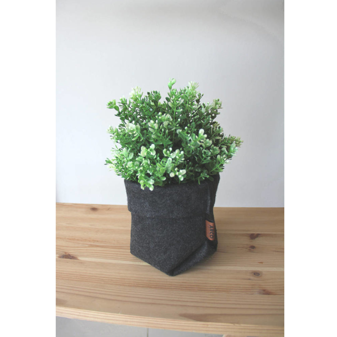 Suport ghiveci de flori, Simple M, 15x15cm, gri antracit