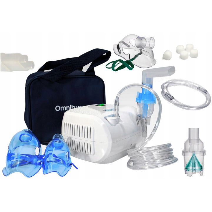 Inhalator cu compresor Omnibus BR-CN116 alb + tubulatură + pungă