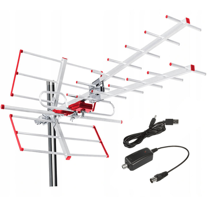 Antenă TV direcțională DVB-T MUX 8 + 5 V adaptor USB