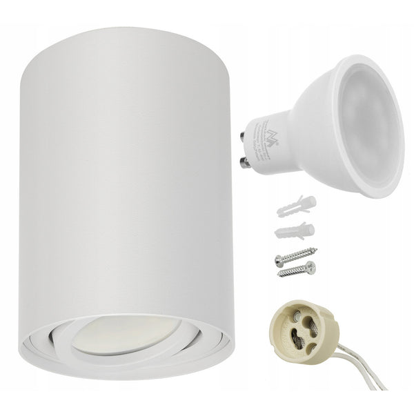 Maclean Plafond rotund alb MCE422 + bec LED GU10 5W 4000K
