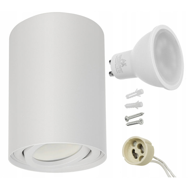 Maclean Plafond rotund alb MCE422 + bec LED GU10 5W 4000K
