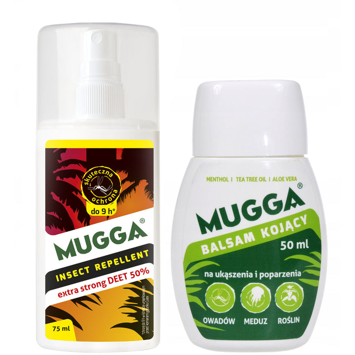 Mugga Strong 50% Deet pentru țânțari căpușe + Mugga Balm