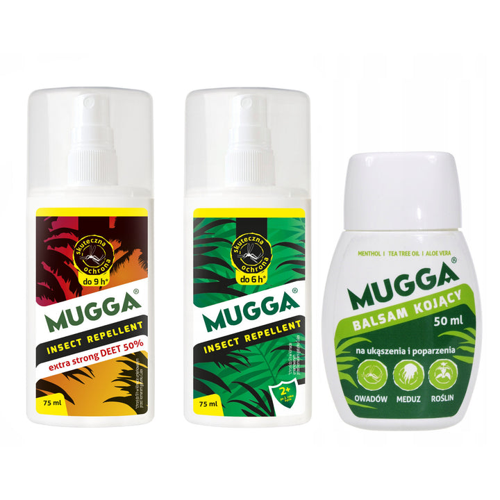 Set 2x Mugga 50% + 9.5% Family Deet + Balsam calmant 50ml