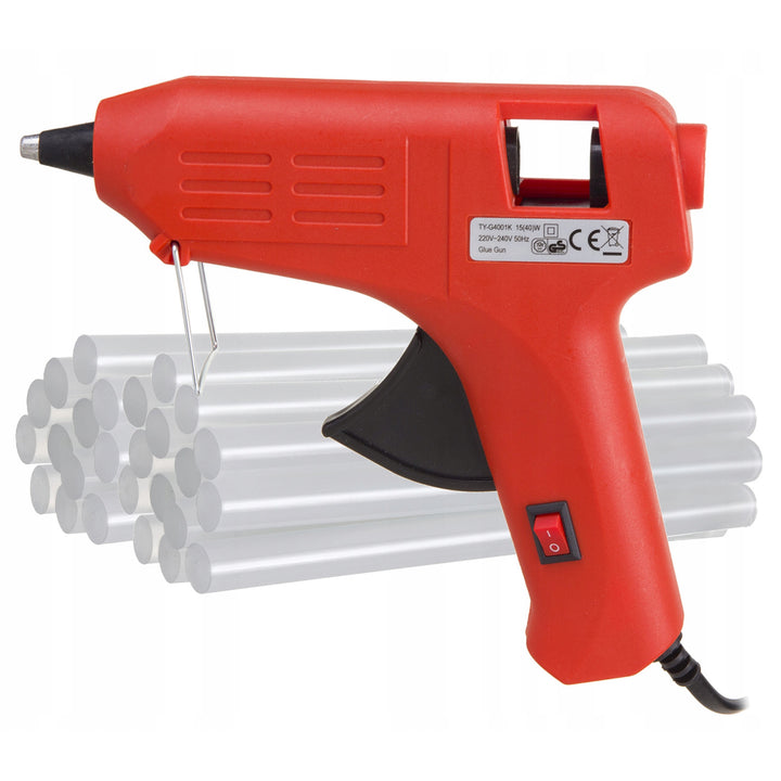 MCE432 pistol de lipit la cald + adezivi 26 buc.