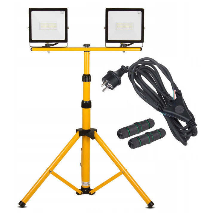 2× halogen alb neutru 4000 lm 50 W + trepied + cablu de 5 m.