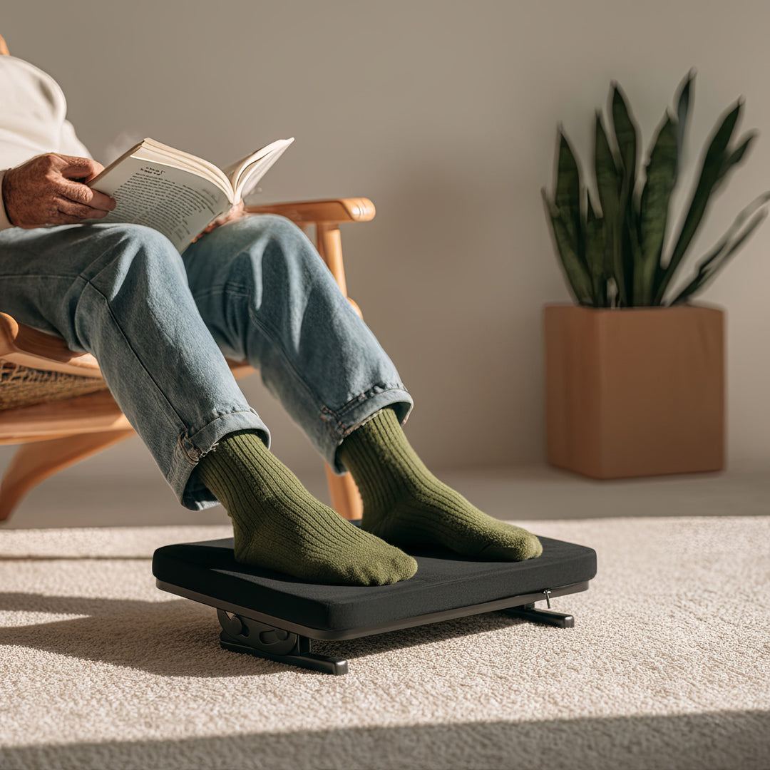 Maclean suport ergonomic pentru picioare, suport pentru picioare, unghi reglabil continuu, pernă detașabilă, MC-460